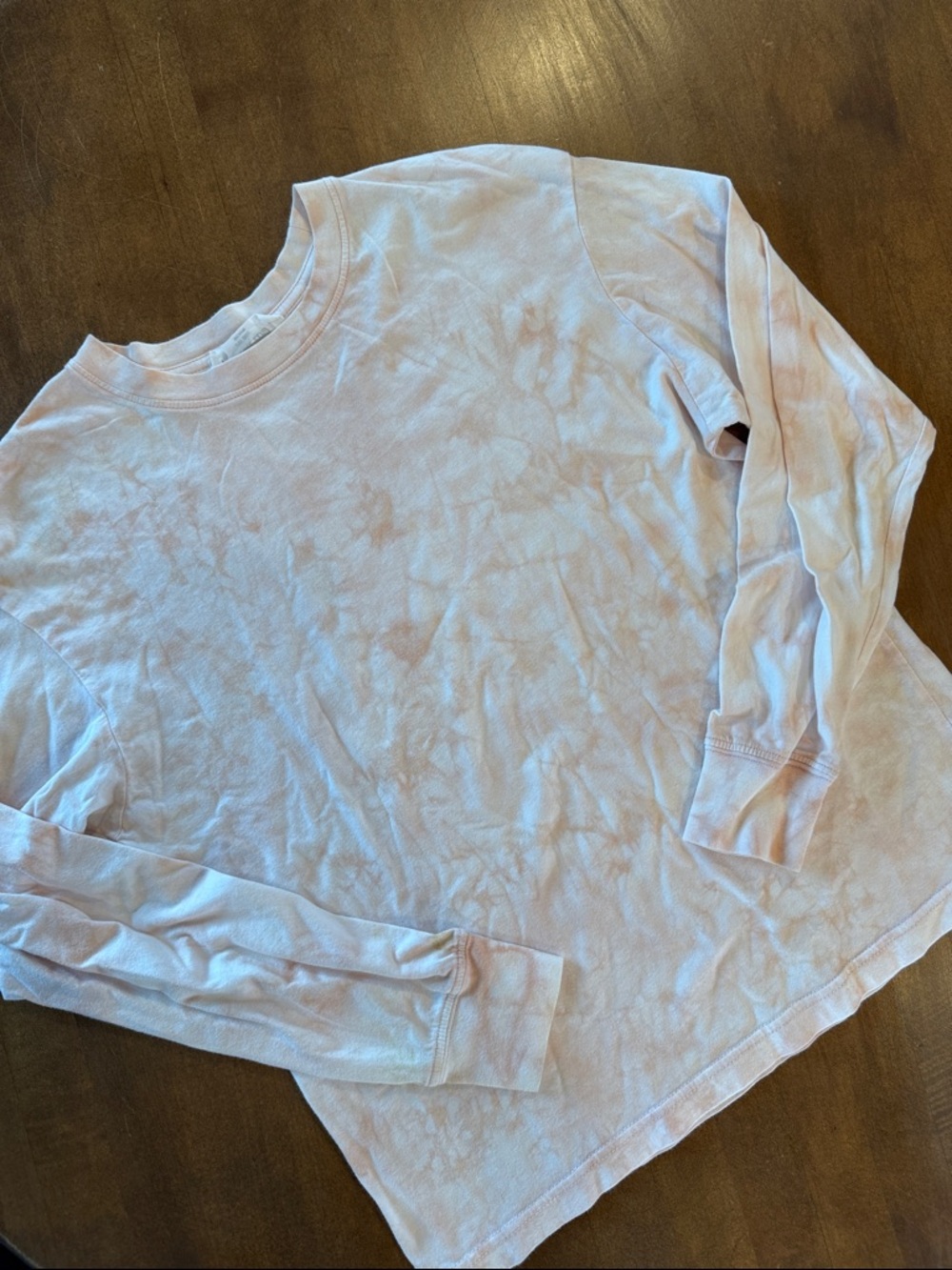 Double Zero Soft Peach Tie-Dye Top